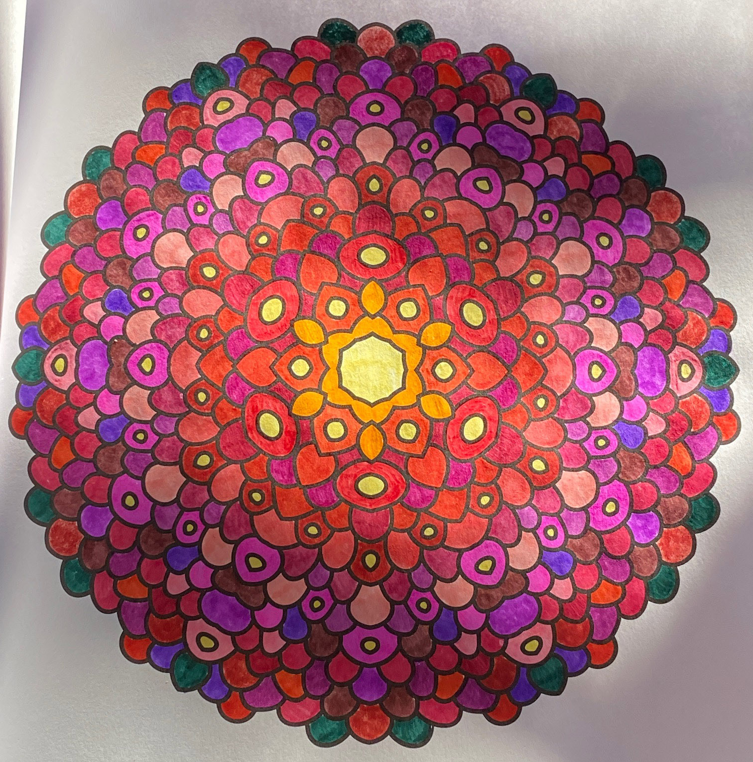 Hand Colored Mandala