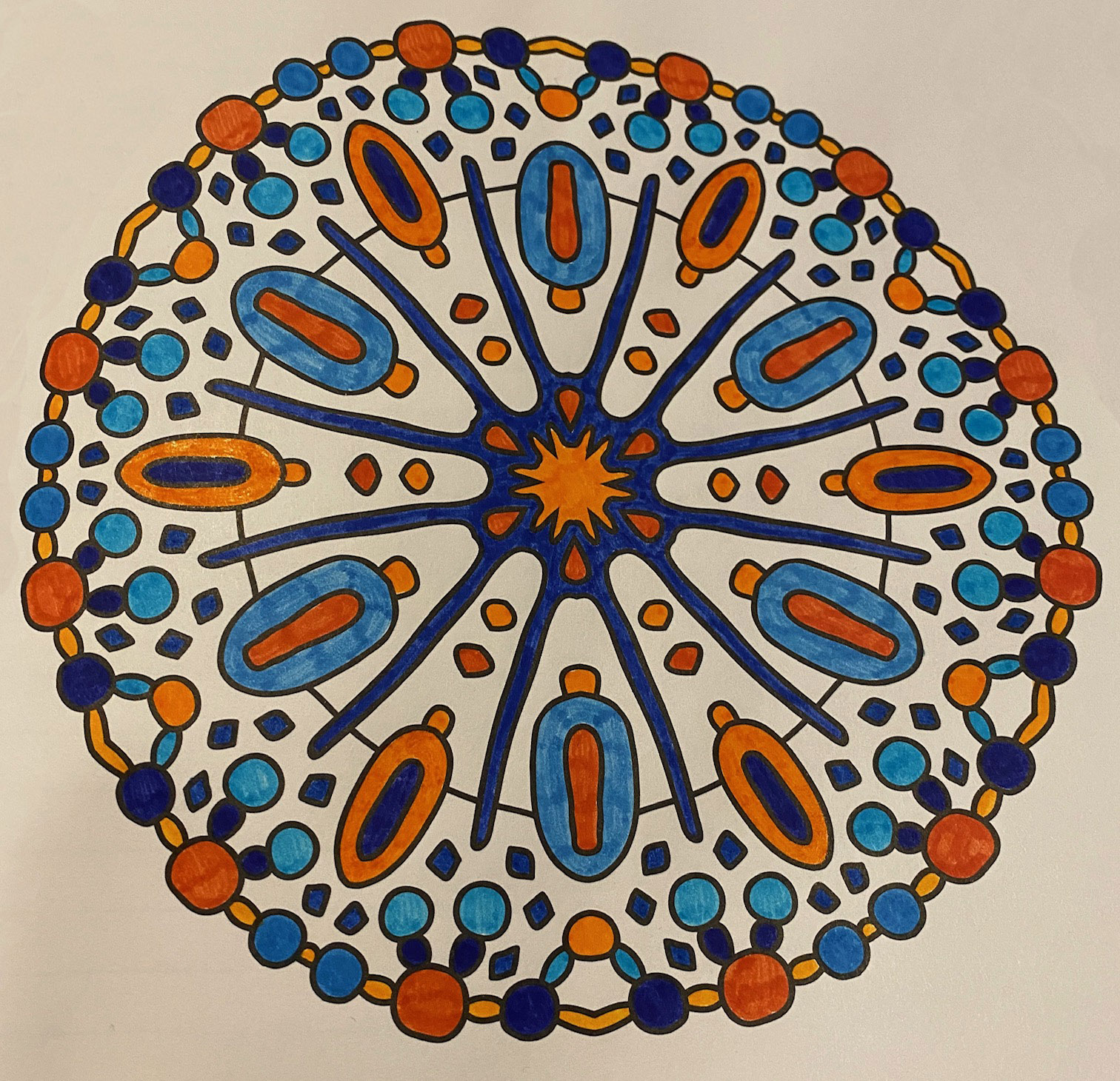 Hand Colored Mandala