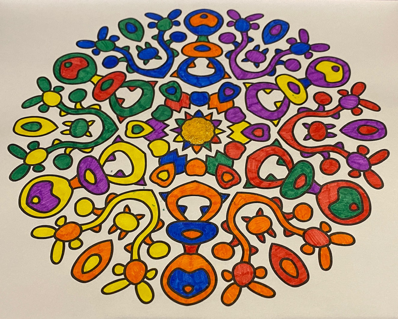 Hand Colored Mandala