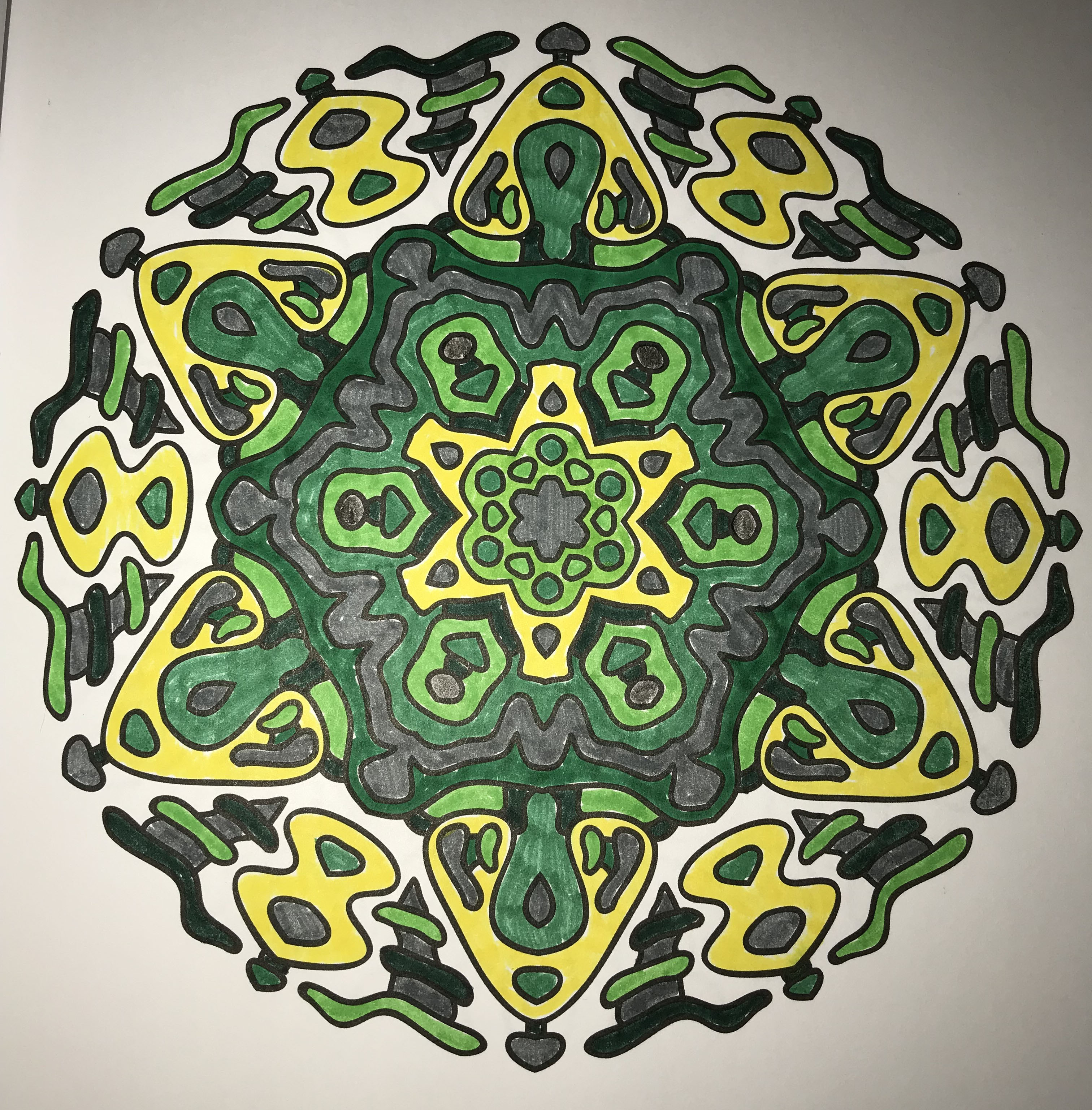 Hand Colored Mandala